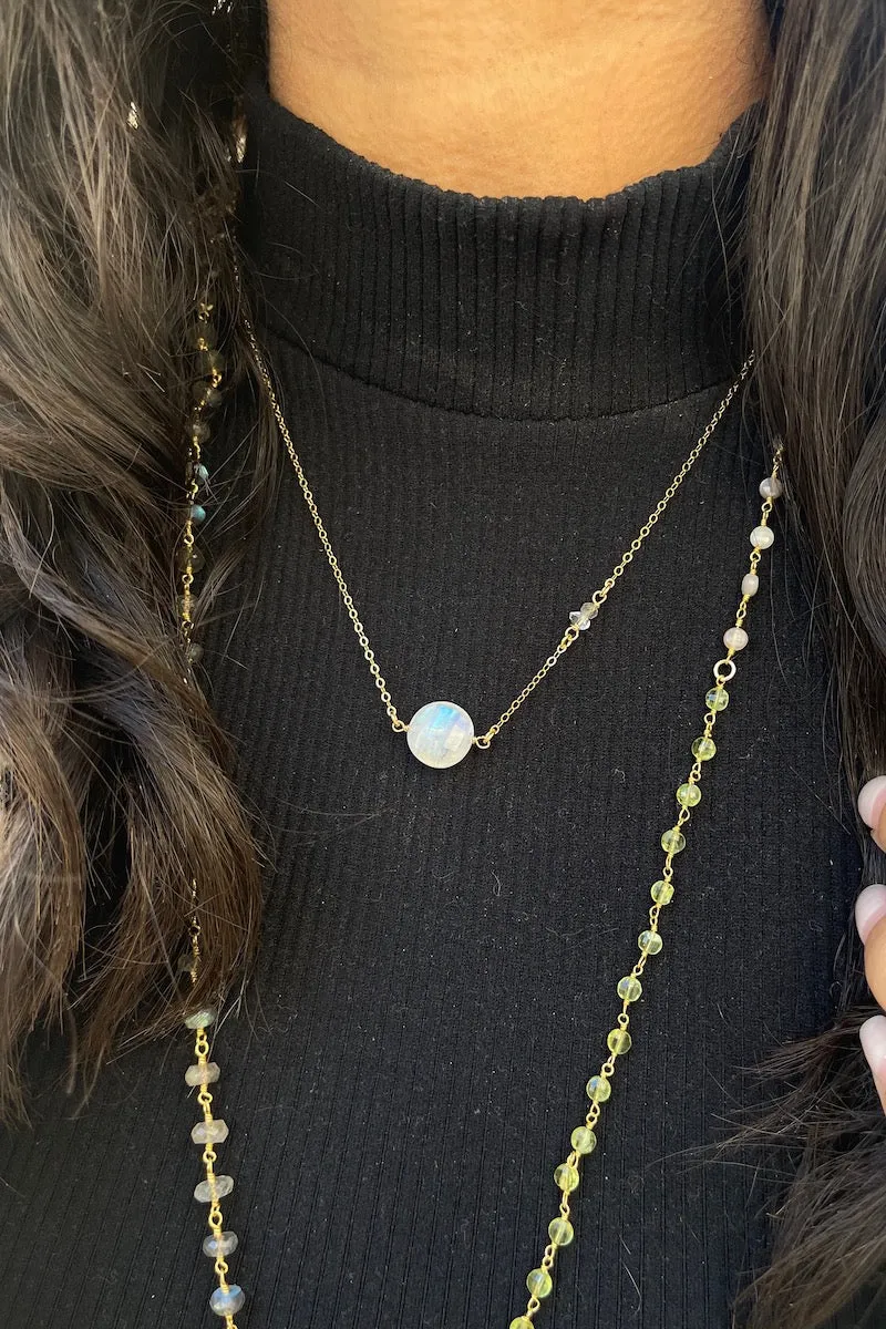 MACARON NECKLACE- RAINBOW MOONSTONE sold by Native Gem product image thumbnail 2