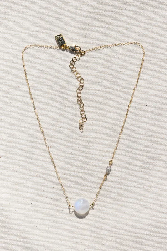 MACARON NECKLACE- RAINBOW MOONSTONE sold by Native Gem