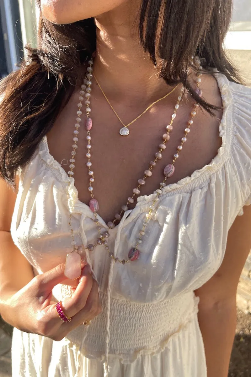 GARBO NECKLACE- ROSE QUARTZ sold by Native Gem product image thumbnail 3
