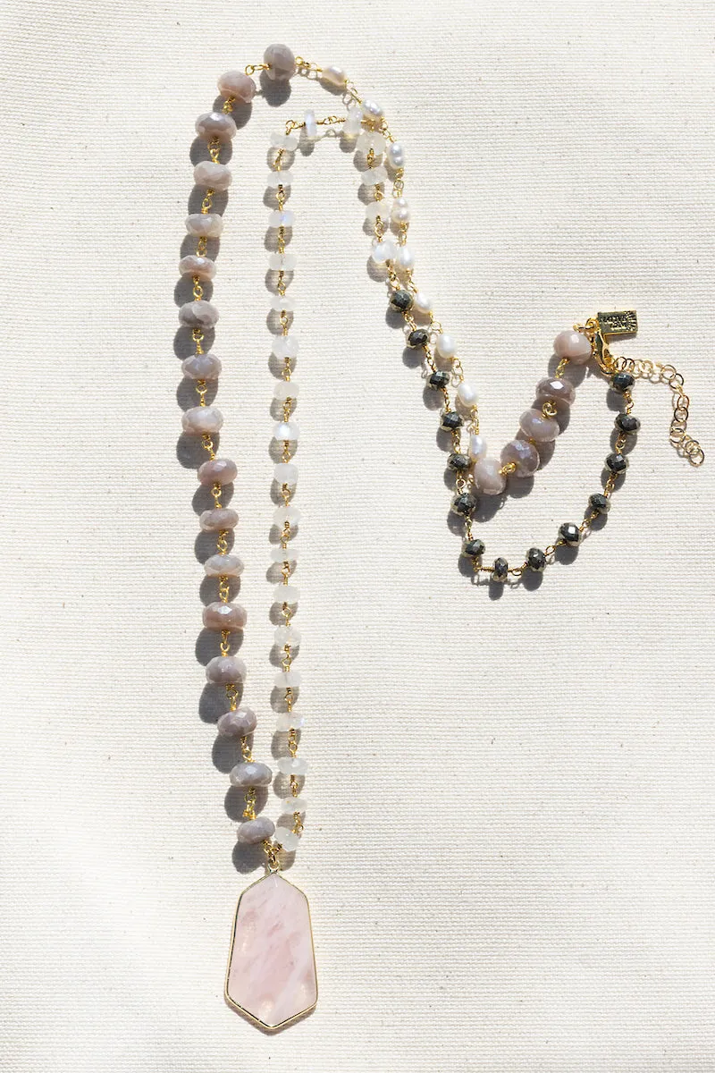 GARBO NECKLACE- ROSE QUARTZ sold by Native Gem