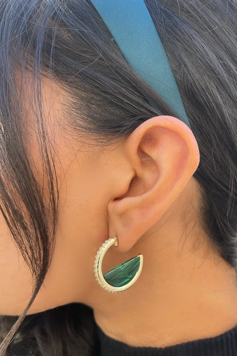 GALILEO HOOPS- MALACHITE sold by Native Gem product image thumbnail 2