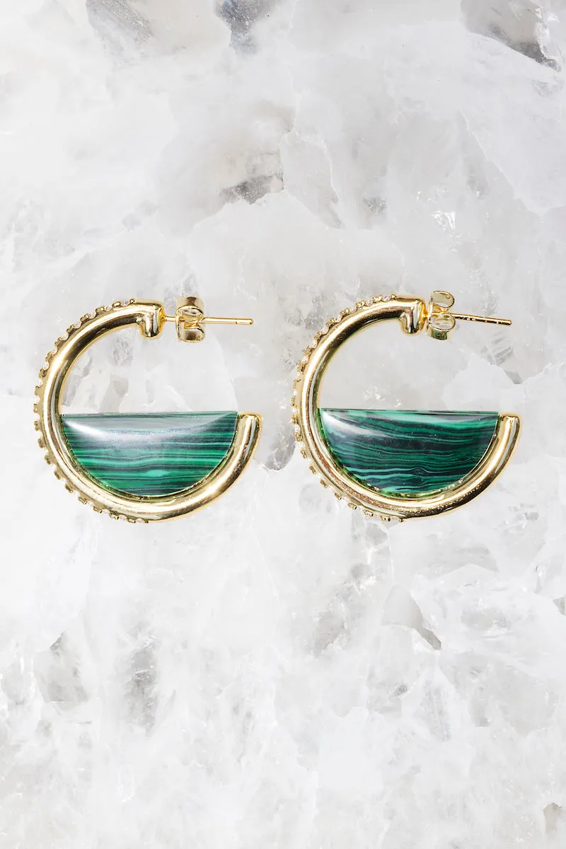 GALILEO HOOPS- MALACHITE sold by Native Gem
