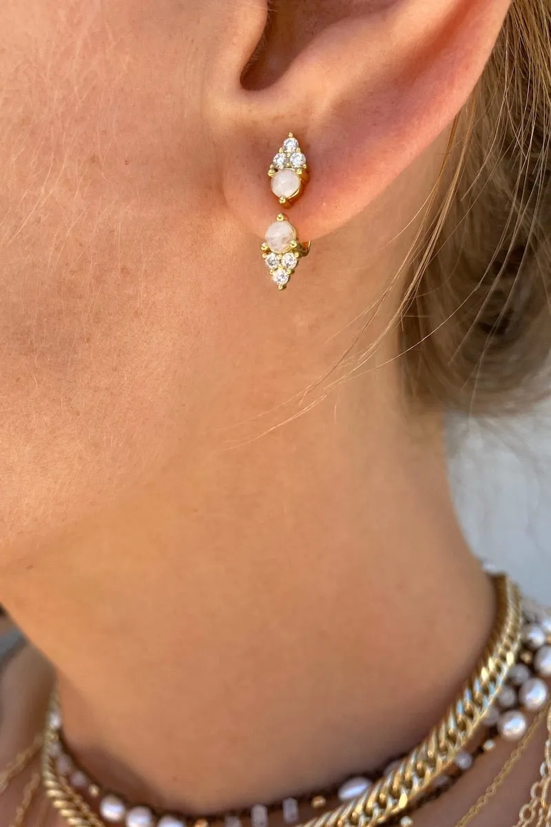 ARIA EAR JACKETS- RAINBOW MOONSTONE sold by Native Gem product image thumbnail 2