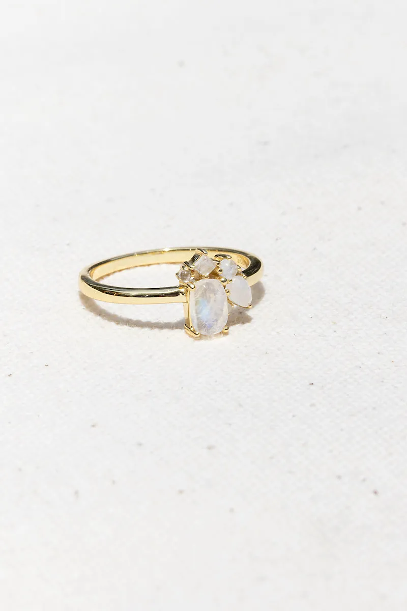 BOUQUET RING- RAINBOW MOONSTONE sold by Native Gem product image thumbnail 3