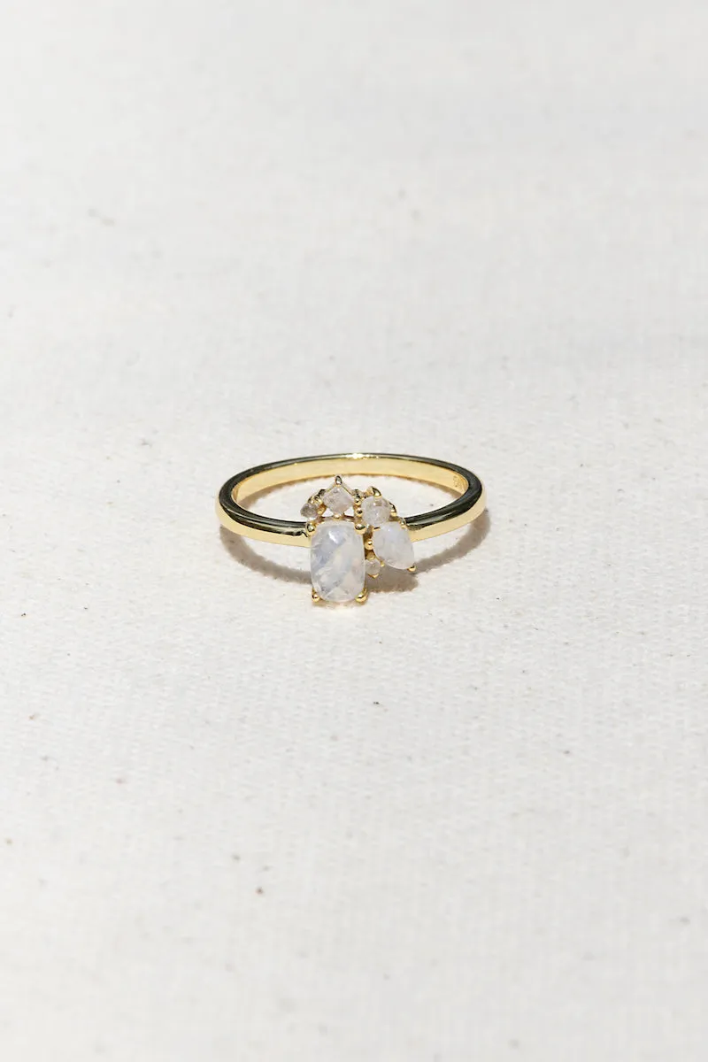BOUQUET RING- RAINBOW MOONSTONE sold by Native Gem