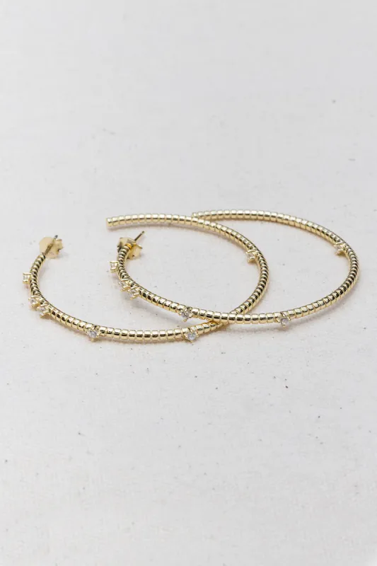 SALT HOOPS- 14K GOLD VERMEIL sold by Native Gem