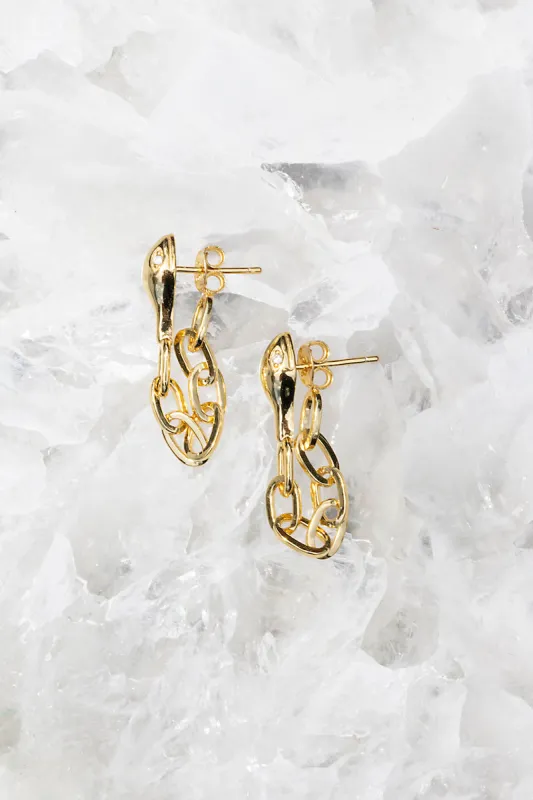 RHYTHMIC SNAKE CHAIN EARRINGS sold by Native Gem