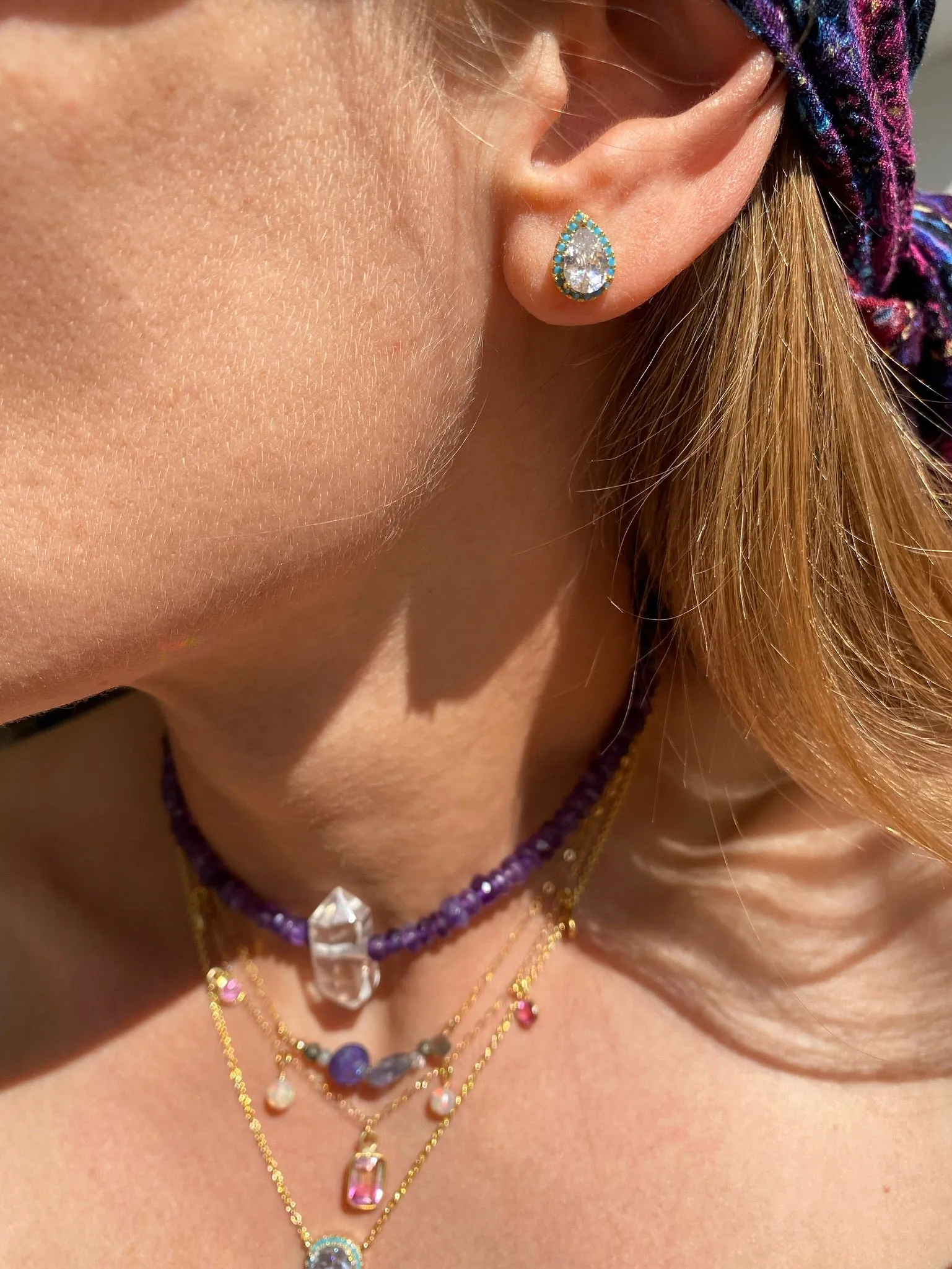 SUGAR DADDY STUDS- TURQUOISE sold by Native Gem product image thumbnail 2