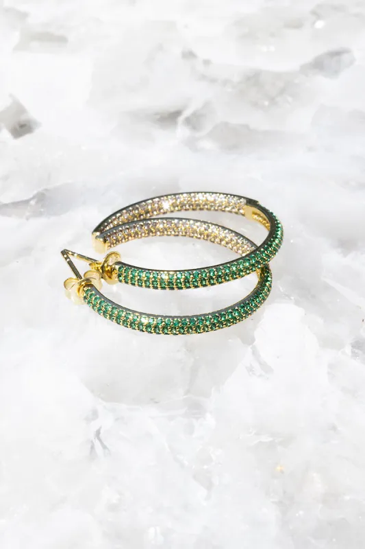 PARIS HOOPS- EMERALD sold by Native Gem