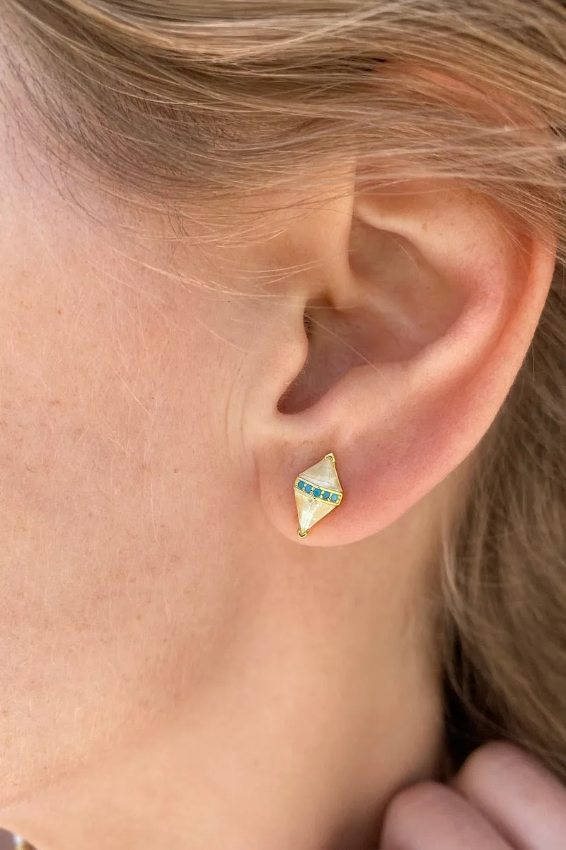 TAROT EARRINGS- WHITE JADE + TURQUOISE sold by Native Gem product image thumbnail 3