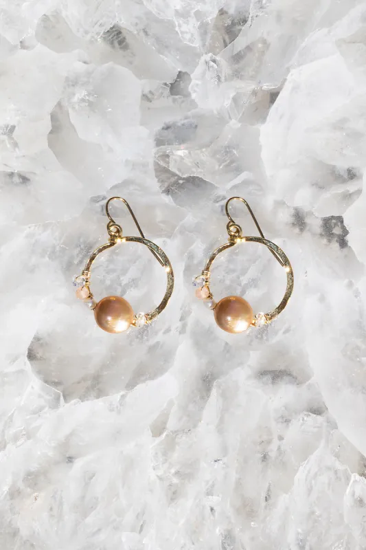 BUBBLES EARRINGS- COPPER PEARL sold by Native Gem