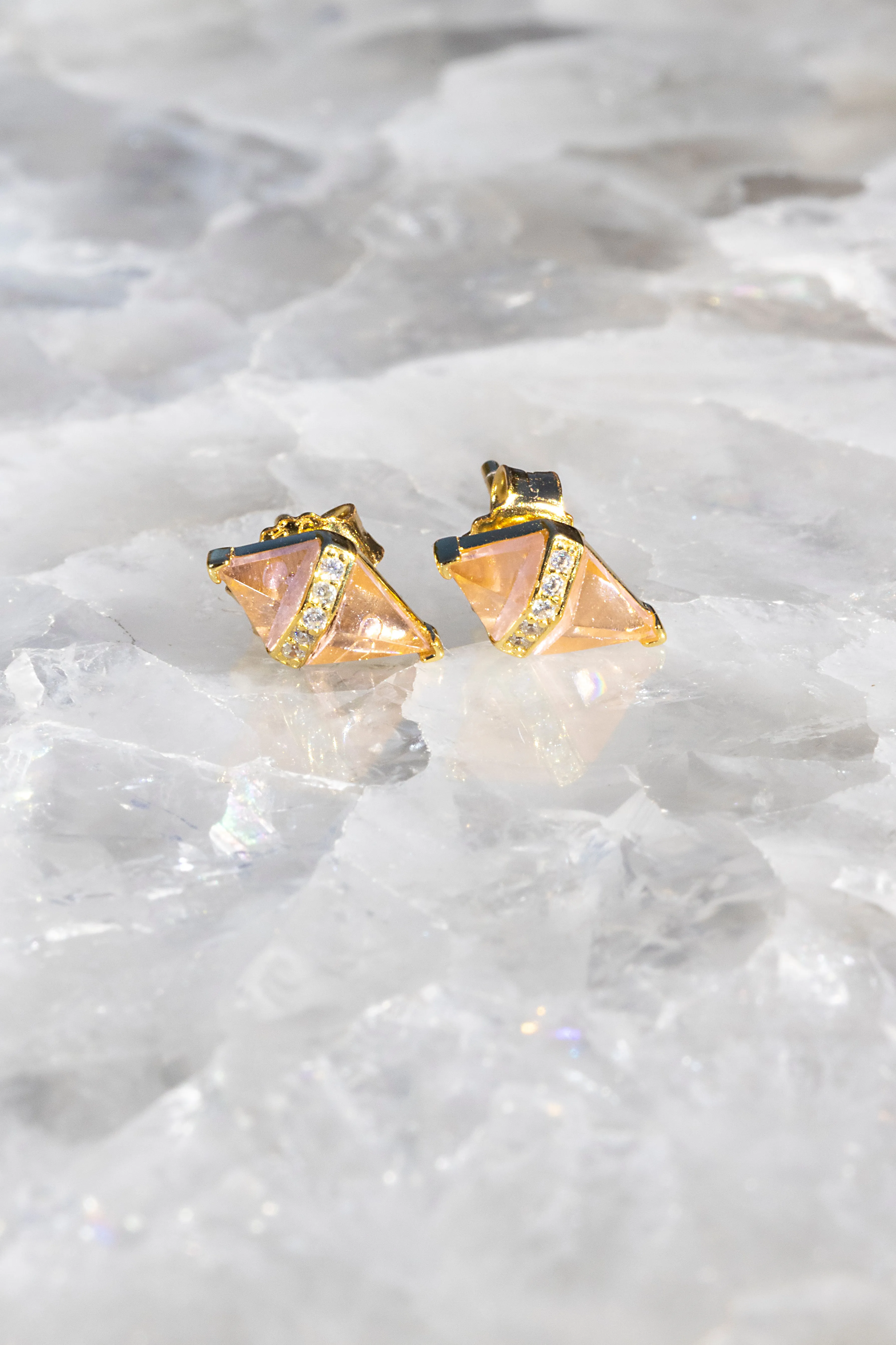 TAROT EARRINGS- ROSE QUARTZ sold by Native Gem