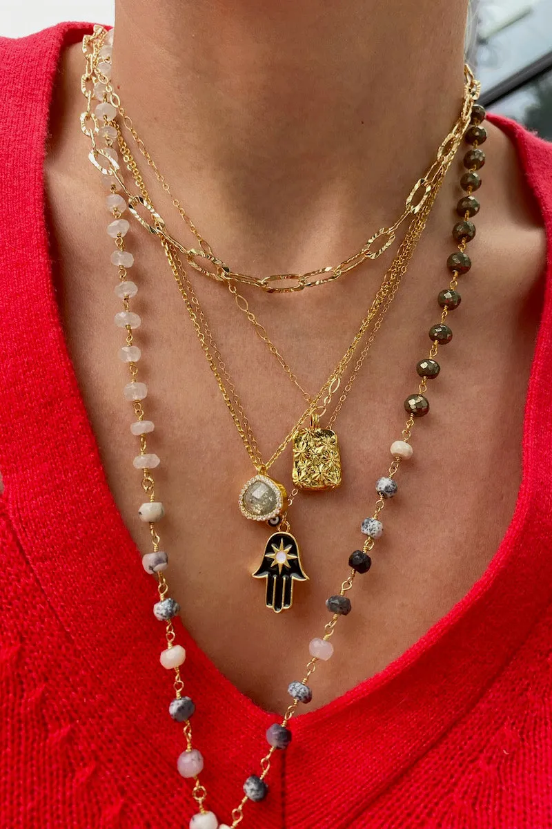 HAPPINESS HAMSA NECKLACE- BLACK sold by Native Gem product image thumbnail 2