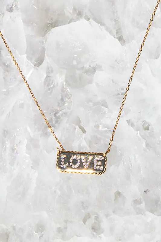 LOVE 14K NECKLACE- 14K GOLD VERMEIL sold by Native Gem