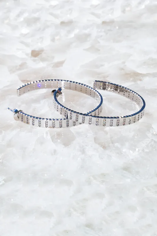 FLASH HOOPS- STERLING SILVER sold by Native Gem