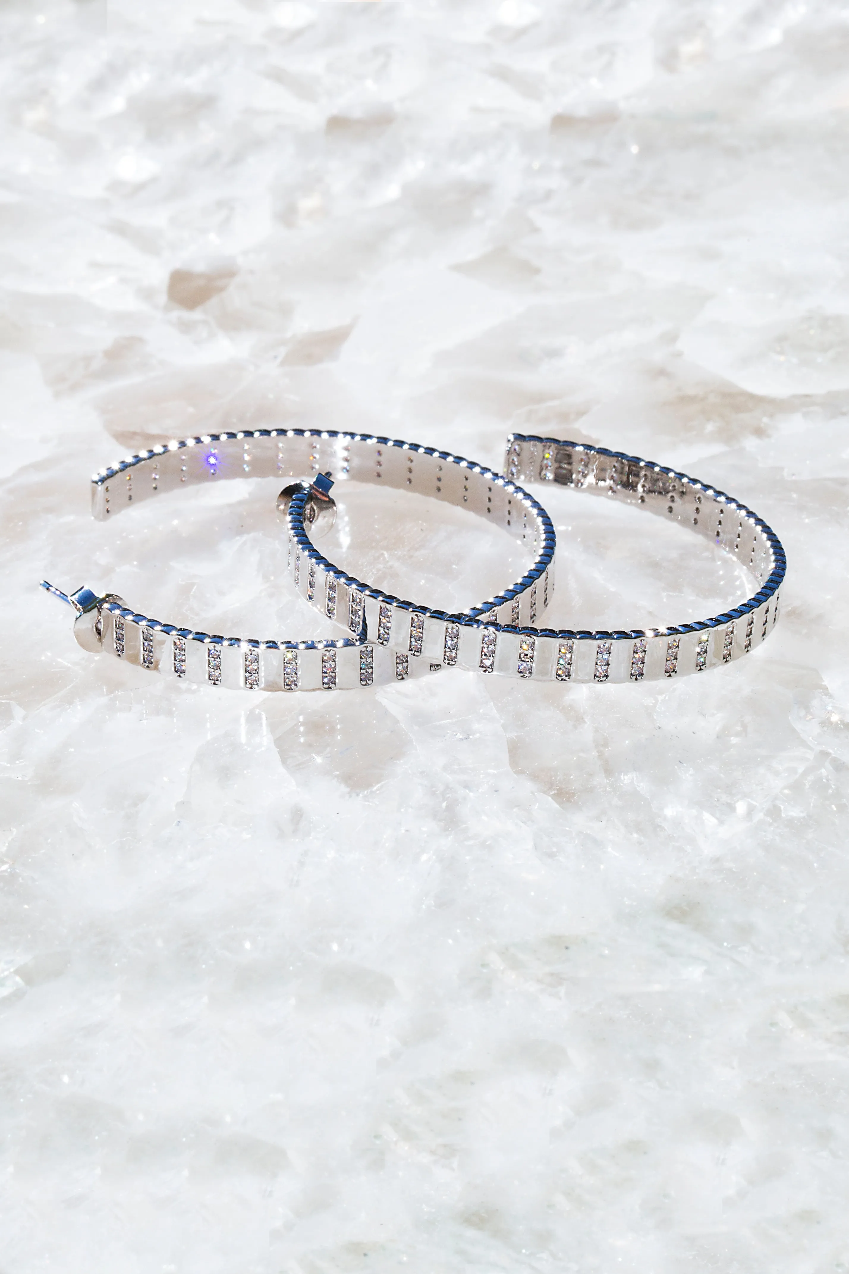 FLASH HOOPS- STERLING SILVER sold by Native Gem