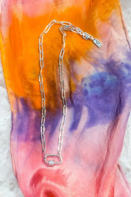 CARABINER NECKLACE- STERLING SILVER sold by Native Gem