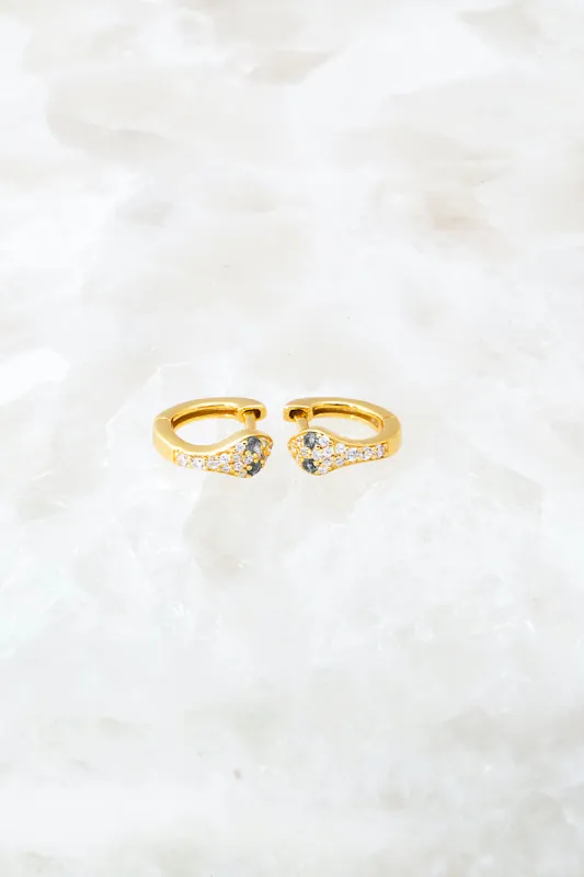 SNAKE CHARMER HUGGIES- 14K GOLD VERMEIL sold by Native Gem