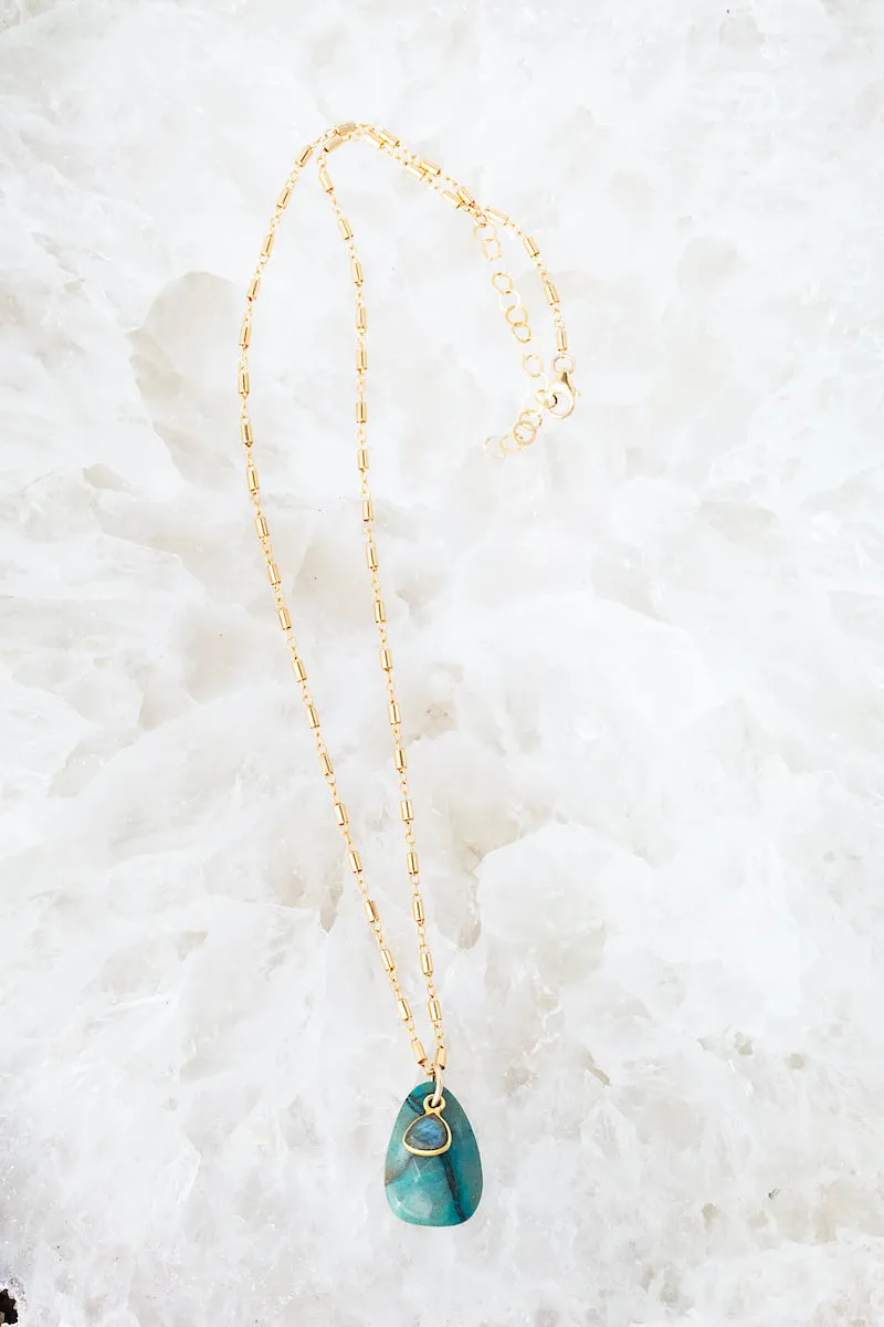 PIXIE NECKLACE- CHRYSOCOLLA sold by Native Gem