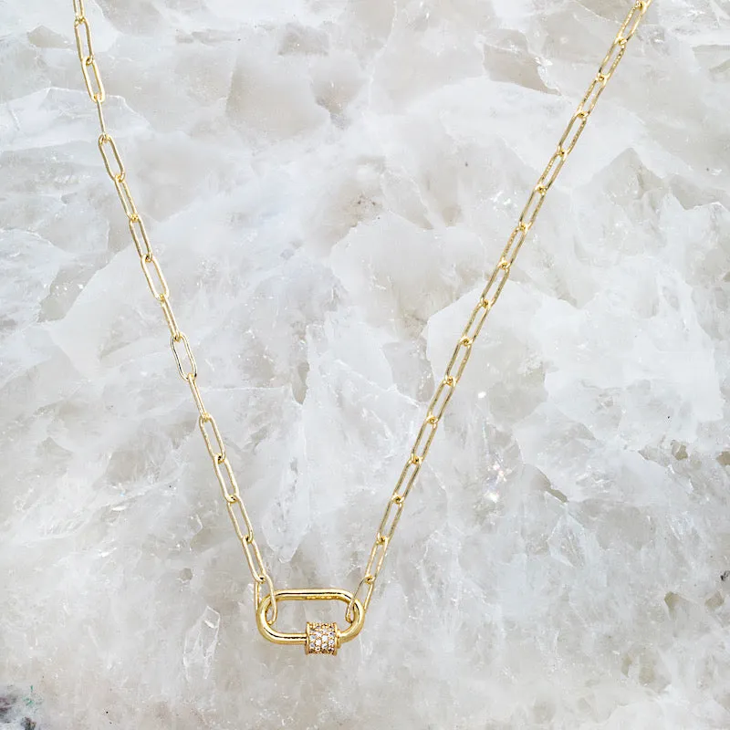 CARABINER NECKLACE- GOLD sold by Native Gem product image thumbnail 3