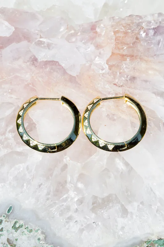 LIGHTNING HOOPS- 14K GOLD VERMEIL sold by Native Gem