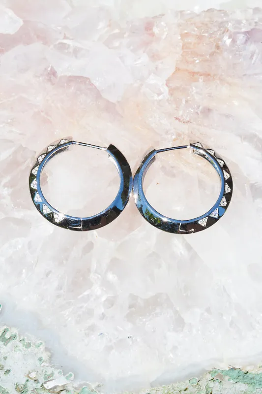 LIGHTNING HOOPS- STERLING SILVER sold by Native Gem