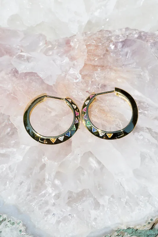 LIGHTNING HOOPS- RAINBOW sold by Native Gem