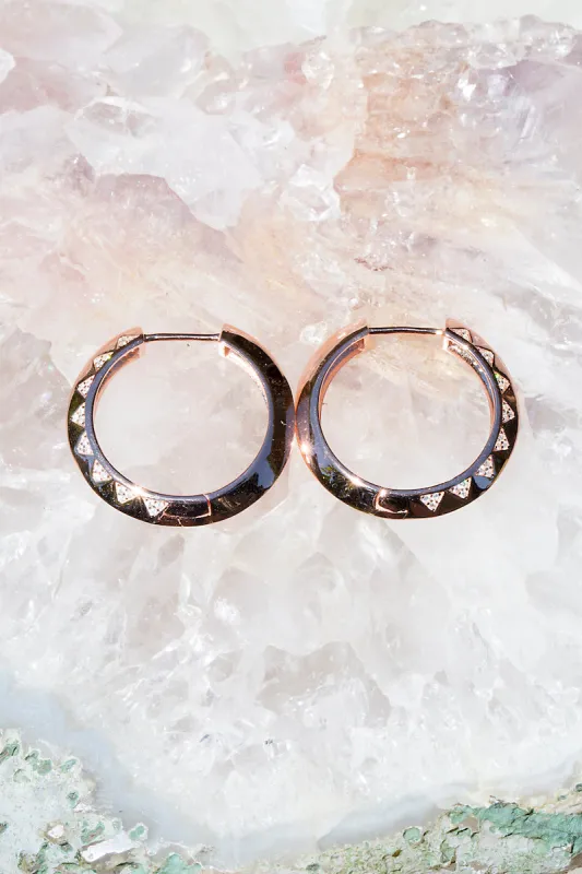 LIGHTNING HOOPS- 14K ROSE VERMEIL sold by Native Gem