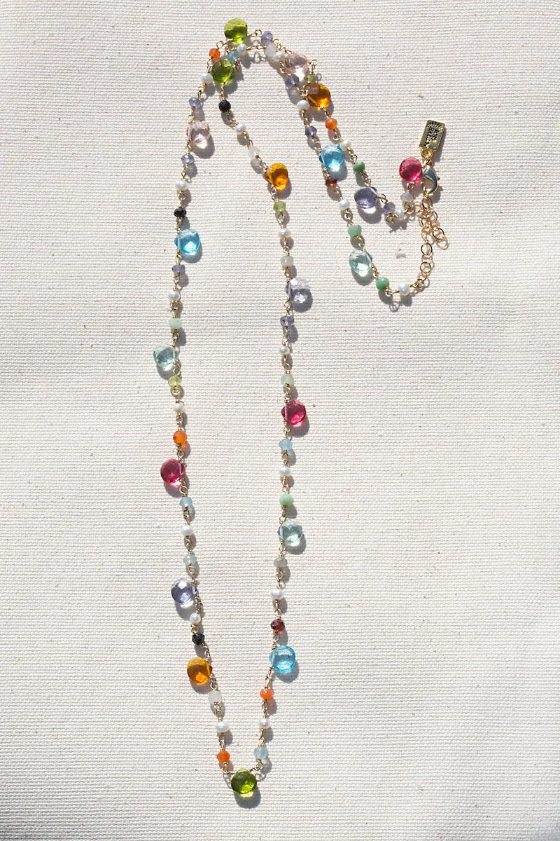 GUM DROP LONG NECKLACE- RAINBOW + LONG sold by Native Gem