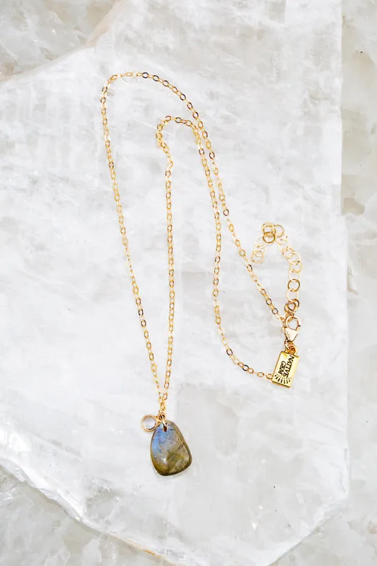 PIXIE MINI NECKLACE- LABRADORITE sold by Native Gem
