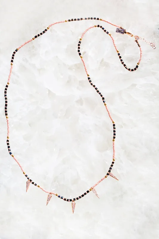 REINA NECKLACE- BLUSH SPIKE sold by Native Gem
