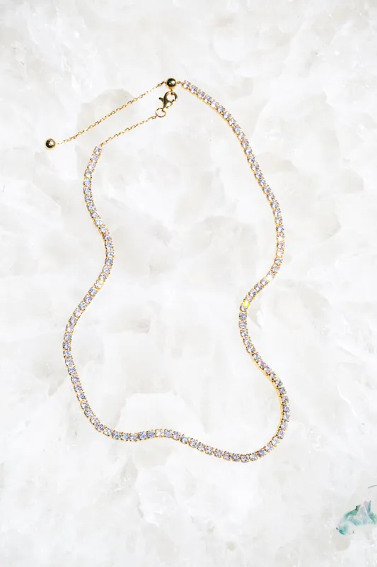 TENNIS NECKLACE- 14K GOLD SHIMMER sold by Native Gem