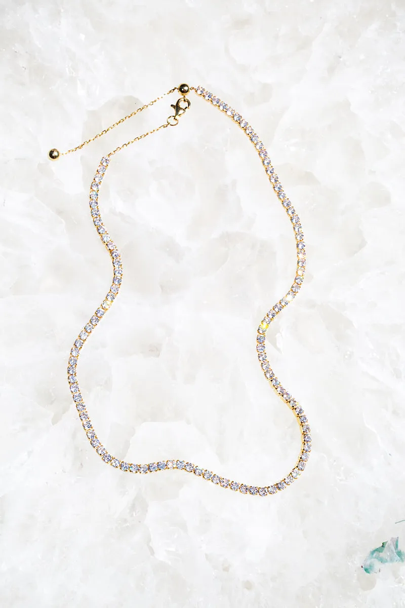 TENNIS NECKLACE- 14K GOLD SHIMMER sold by Native Gem