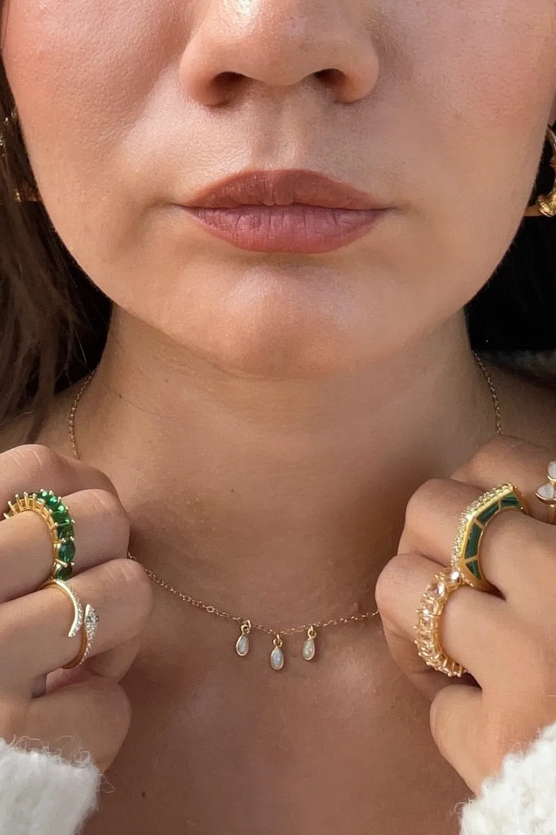 RAINDROPS TRIO NECKLACE- WHITE OPAL sold by Native Gem product image thumbnail 2