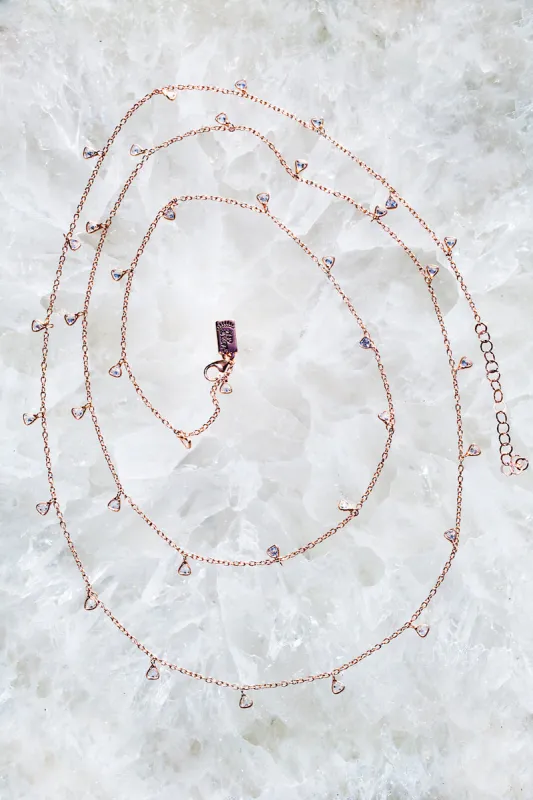 KISS ULTRA LONG NECKLACE- 14K ROSE GOLD VERMEIL made by Native Gem