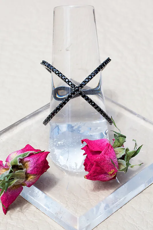 X RING- BLACK RHODIUM sold by Native Gem
