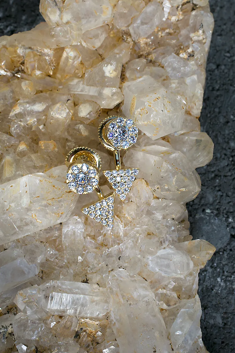 CIRCLE TRIANGLE EARRINGS- 14K GOLD VERMEIL sold by Native Gem