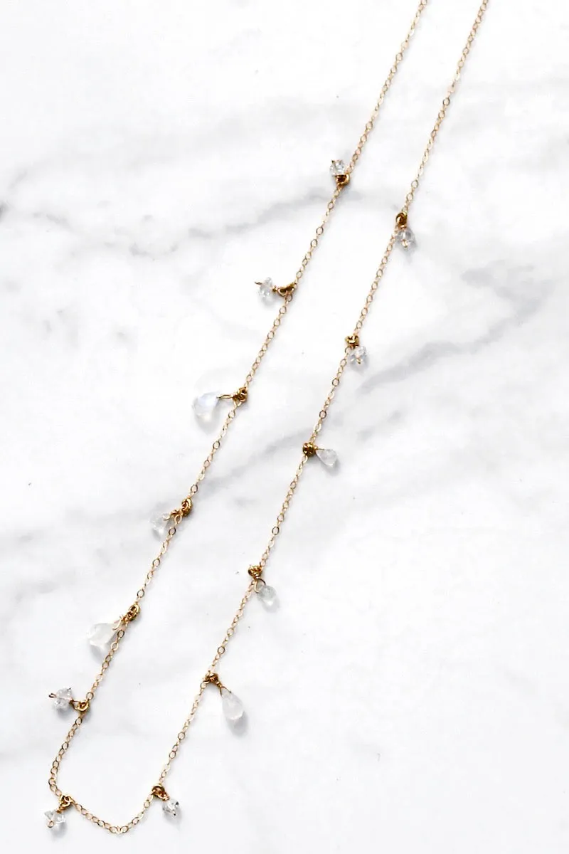 MOONDROPS LONG NECKLACE- 14K GOLDFILL sold by Native Gem
