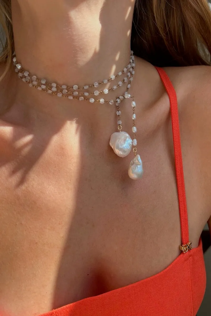 WRAPSODY NECKLACE- RAINBOW MOONSTONE sold by Native Gem product image thumbnail 3