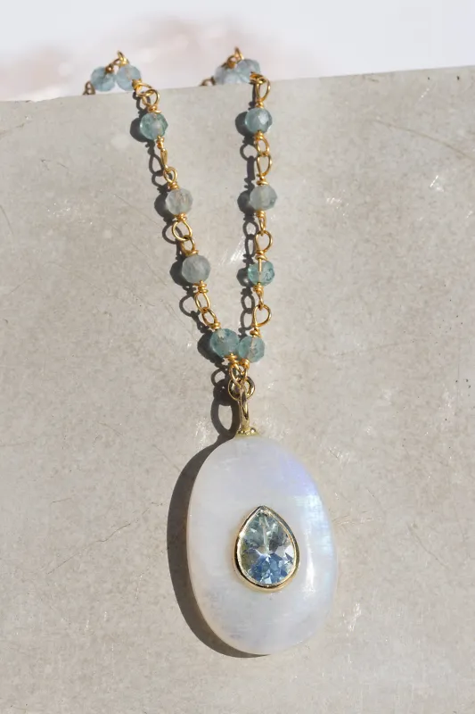 AMULET NECKLACE- RAINBOW MOONSTONE sold by Native Gem