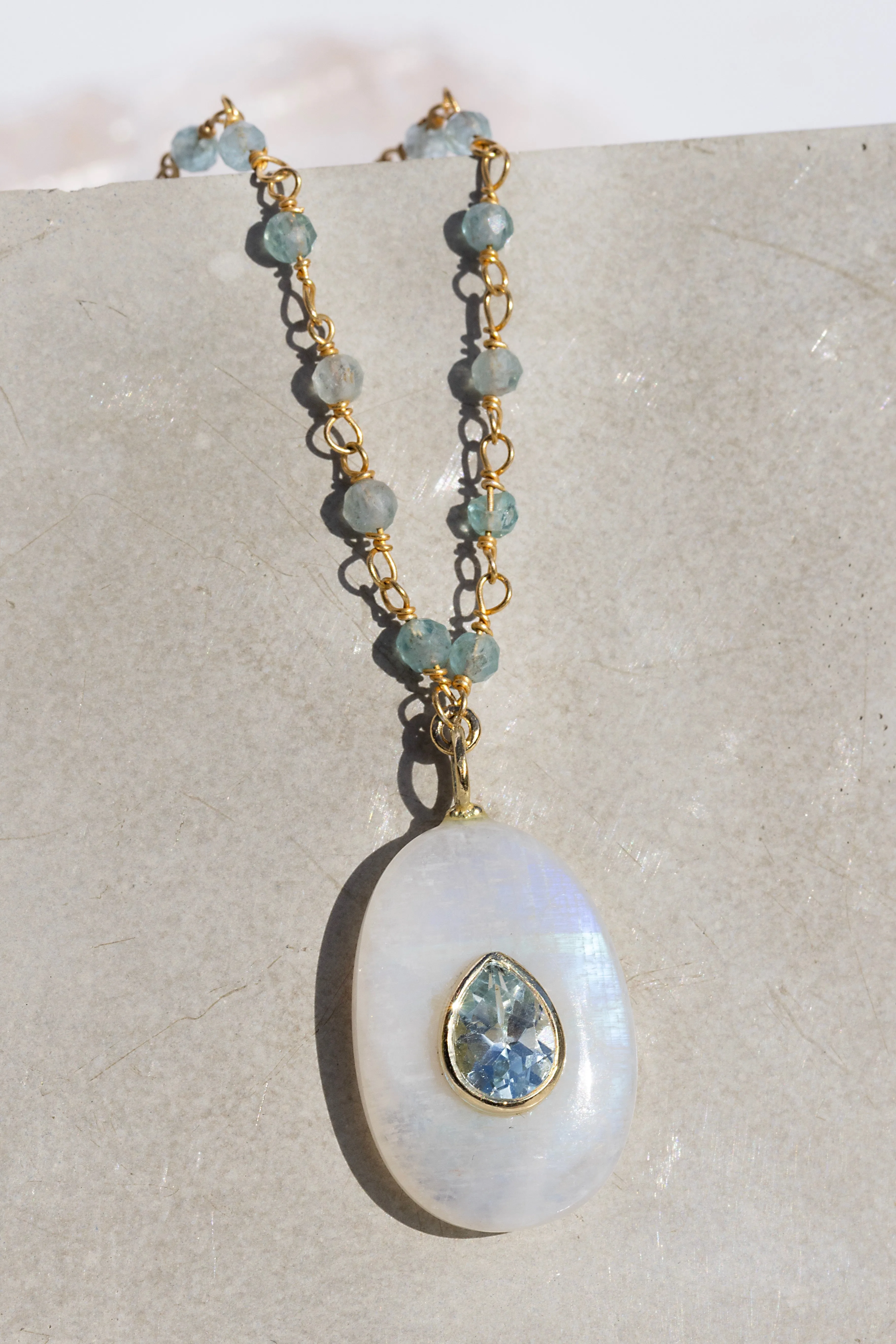 AMULET NECKLACE- RAINBOW MOONSTONE sold by Native Gem