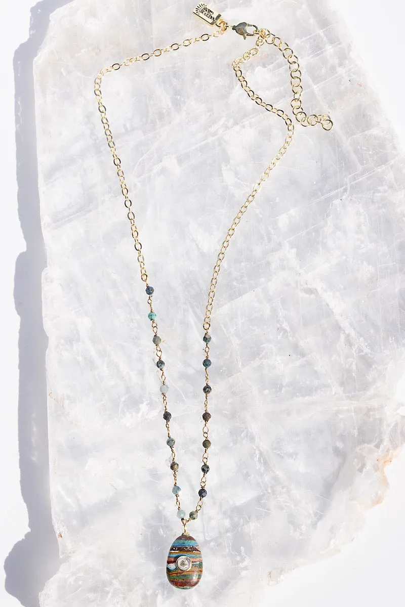 AMULET NECKLACE- RAINBOW CALSILICA sold by Native Gem product image thumbnail 2