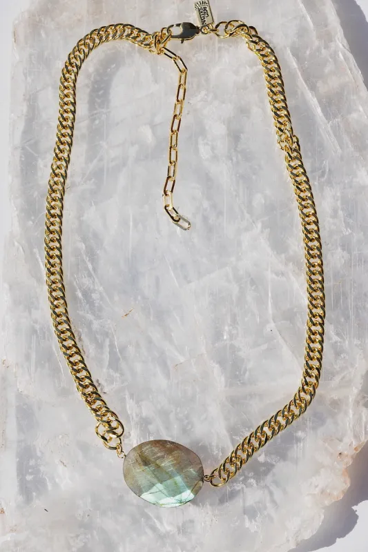 BLING GEMSTONE NECKLACE- LABRADORITE sold by Native Gem
