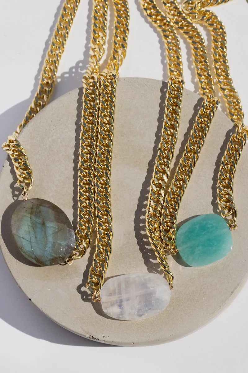 BLING GEMSTONE NECKLACE- RAINBOW MOONSTONE sold by Native Gem product image thumbnail 2