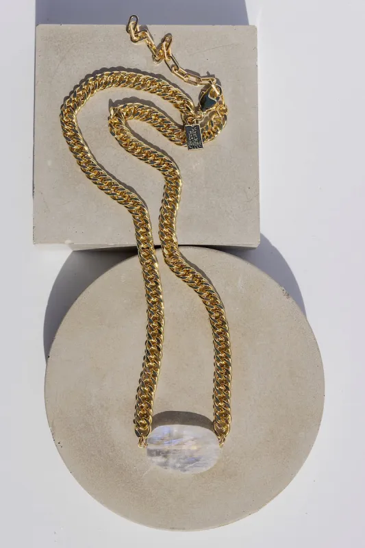 BLING GEMSTONE NECKLACE- RAINBOW MOONSTONE sold by Native Gem