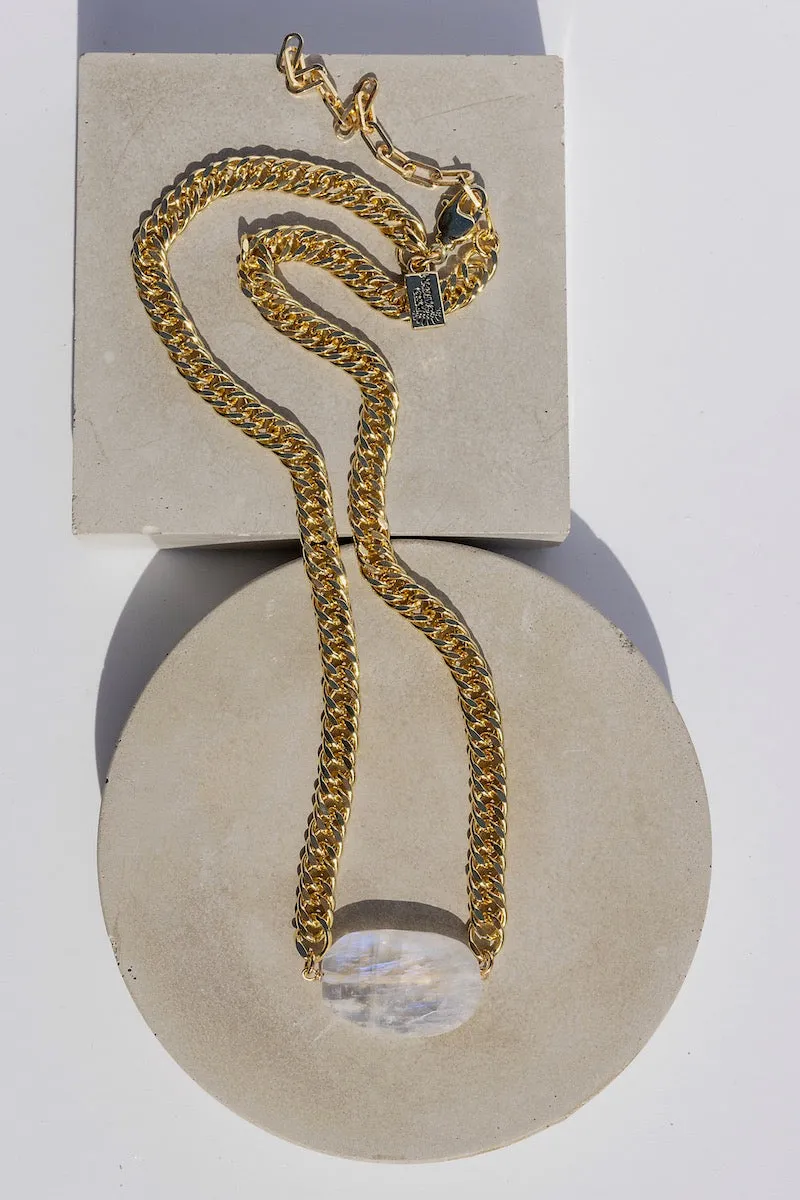 BLING GEMSTONE NECKLACE- RAINBOW MOONSTONE sold by Native Gem