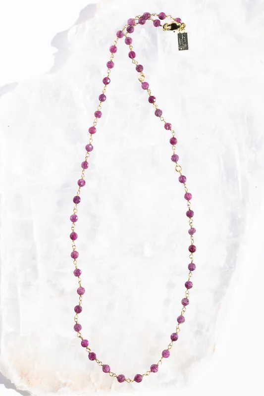 RUBY JULY BIRTHSTONE NECKLACE sold by Native Gem