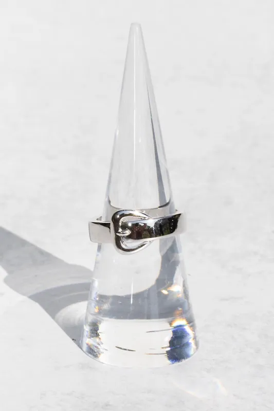 HIPSTER BELT BUCKLE RING- SILVER PLATED sold by Native Gem