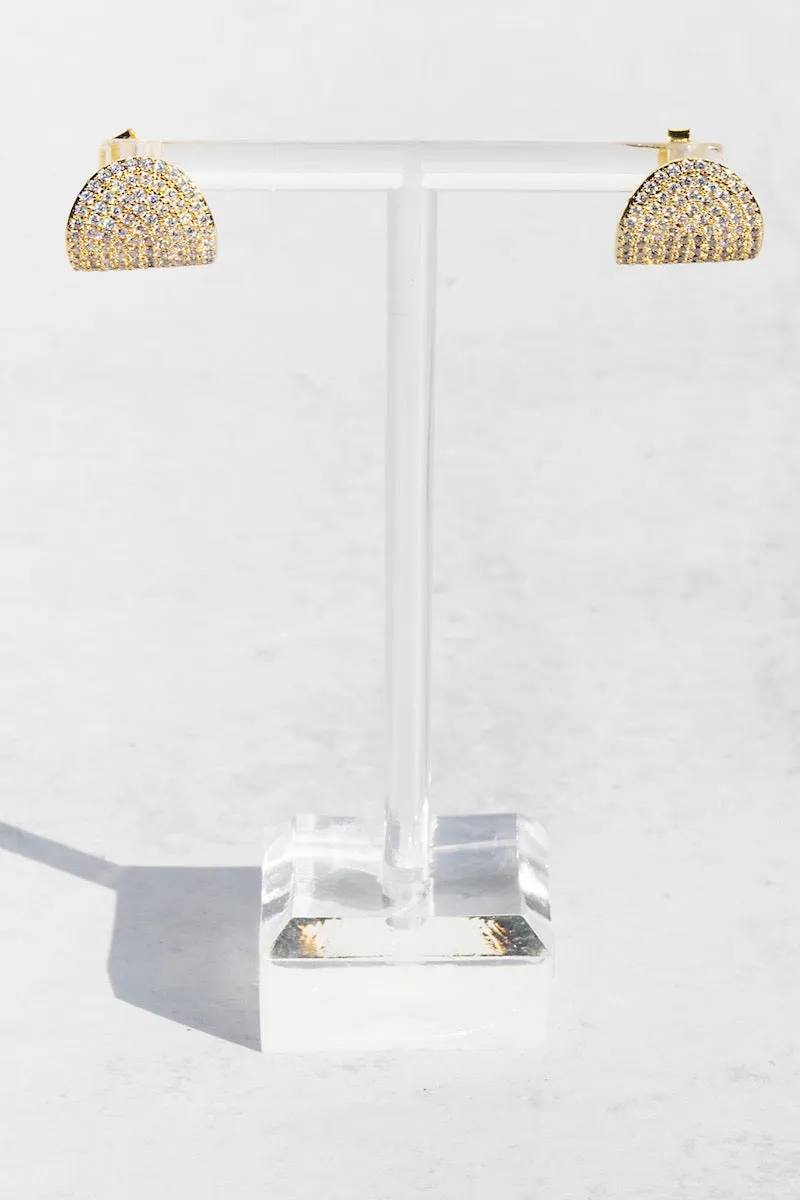 ARC STUDS CZ- 14K GOLD VERMEIL sold by Native Gem