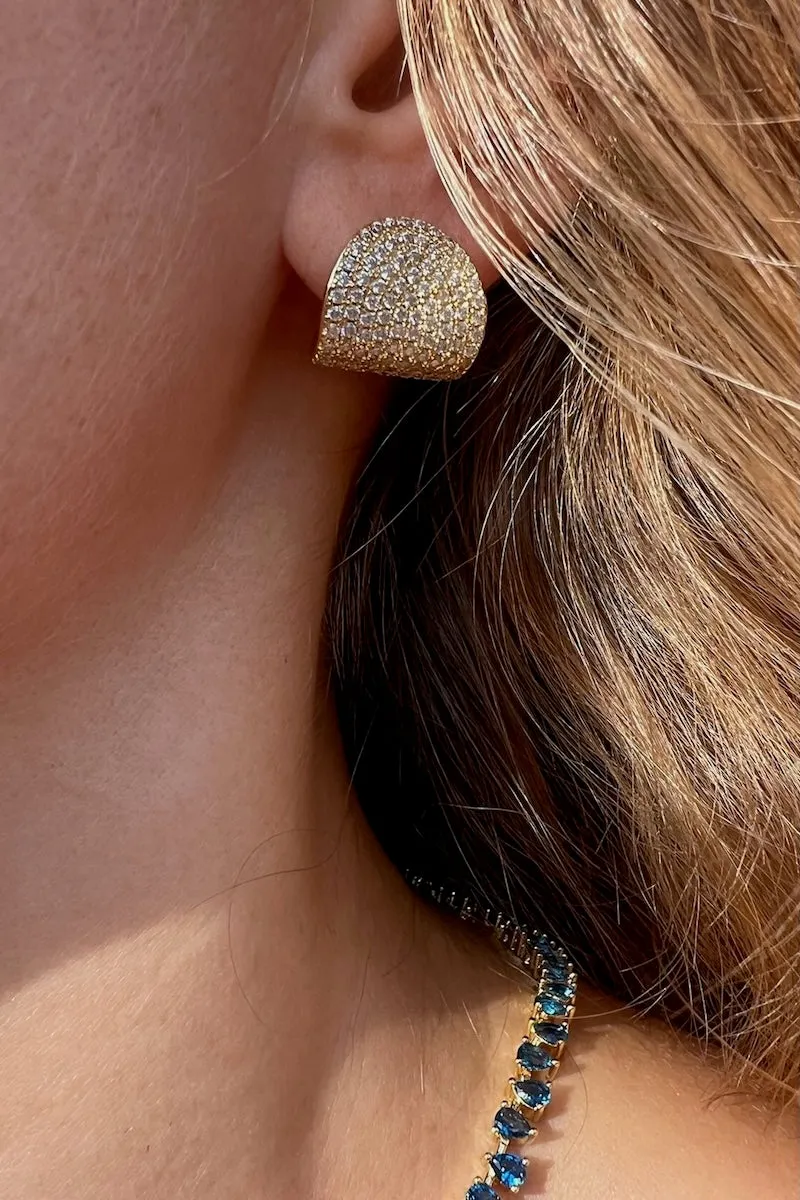 ARC STUDS CZ- 14K GOLD VERMEIL sold by Native Gem product image thumbnail 3